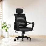 CELLBELL Desire C104 Mesh High Back Ergonomic Office Chair - Adjustable Seat Height, Sturdy Metal Base, Revolving Study & Computer Chair for Work from Home, Black