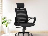 CELLBELL Desire C104 Mesh High Back Ergonomic Office Chair - Adjustable Seat Height, Sturdy Metal Base, Revolving Study & Computer Chair for Work from Home, Black