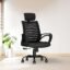 CELLBELL Desire C104 Mesh High Back Ergonomic Office Chair - Adjustable Seat Height, Sturdy Metal Base, Revolving Study & Computer Chair for Work from Home, Black