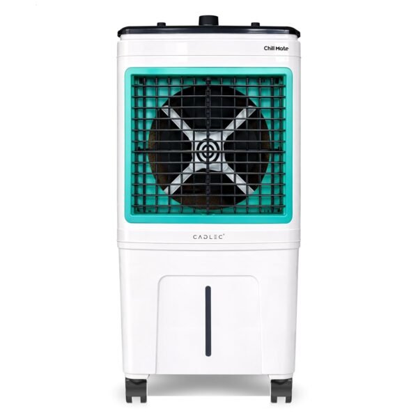 Cadlec ChillMate 50L Desert Air Cooler For Home, High Speed Fan with Powerful Air Throw, Inverter Compatible, Anti-Bacteria Honeycomb Pad, Ice Chamber with Glass Top, 3 Year Warranty | White