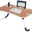 Callas Multipurpose Foldable Laptop Table with Cup Holder | Drawer | Mac Holder | Table Holder Study Table, Breakfast Table, Foldable and Portable/Ergonomic & Rounded Edges/Non-Slip Legs (CA-27-Brown)