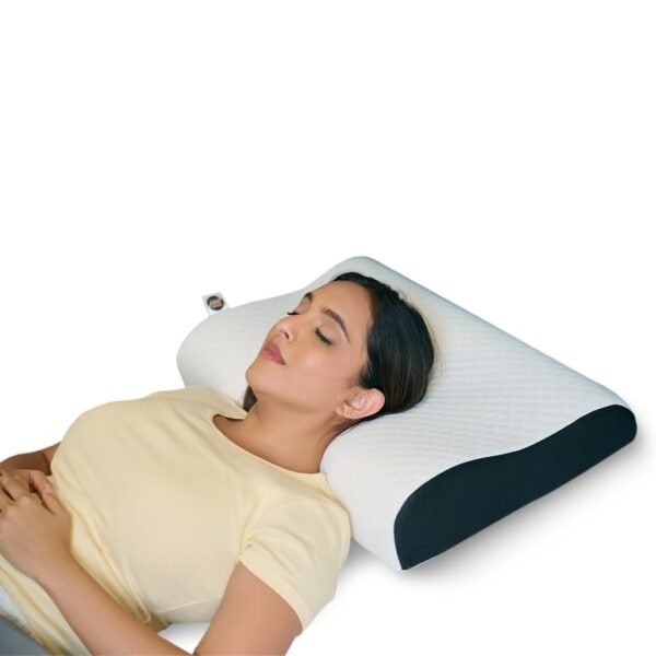 CareFoam Ultimate Cervical Neck Pillow | 2 Years Warranty | Pain Relief Sleep, Improves Posture Spinal Alignment, Neck Pain Relief Pillow | Medium 21 x 13 x 4 Inch | White Jacquard Cover | Pack of 2