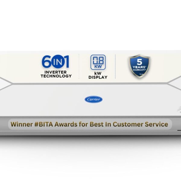 Carrier 1.5 Ton 5 Star, New Star rated, Flexicool Inverter Split AC (Copper, Convertible 6-in-1 with Smart Energy Display, Insta Cool, Auto Clean and PM 2.5 Filter, ESTER EDGE Gxi-CAI18EE5R36F0, White)