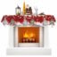 Christmas Fireplace Mantel Scarf Cover, Mantel Shelf Top Scarf Runner for Christmas Halloween Thanksgiving Fall Indoor Decorations Winter Silver Leaf Xmas Ball Snow Gnomes 90'' L x 17'' W