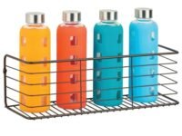 Craft Mshopr "Multipurpose Iron Wall-Mounted Kitchen Shelves Spice Rack | Medium Size 16X5.5X5.5 Inches | Black | Spice Holder And Bottle Organizer