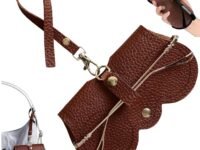 DIVUE Leather Sunglasses Case, Sunglasses Eyewear Case Artificial Leather Button Cover,Portable Outdoor Travel Holder Eyeglasses Bag,Sunglasses Pouch,Spectacles & Goggles For Men & Women