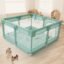 Dawnwake 120x120 cm Playpen for Baby up to 3 Years with Safety Lock & Anti-Fall Grasp Rings (No Mat, Non-Foldable) - Green
