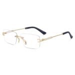Dervin UV Protected Retro Rectangular Rimless Sunglasses for Men and Women