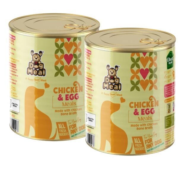 Dog Meal | Chicken and Egg Meals | Bone Broth for Dogs | Ready to Eat Wet Dog Food | All Dogs | Adult | Real Chicken and Egg | Preservative Free | 400gm | Pack of 2