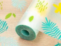 ESPERO Fridge Mats, Kitchen Mat EVA Food Grade Multipurpose Washable Anti Slip Mat/Sheet for Fridge, Shelf Liners for Kitchen Shelves, Table, Kitchen Drawer mat - 300 x 45 cm (Yellow & Green Leaf)