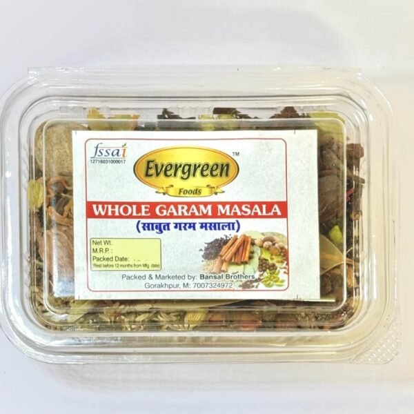 Evergreen Foods Garam Masala | Whole Garam Masala | Sabut Spices, 100 Gm