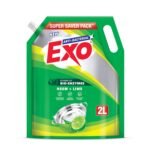 Exo Dishwash Liquid Refill Pack | Neem & Lime | Tough Grease Removal for Utensils | Anti-Bacterial Dishwashing Liquid | Bio-Enzyme Liquid Dishwash | No Residue Cleaning - 2L