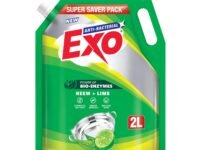 Exo Dishwash Liquid Refill Pack | Neem & Lime | Tough Grease Removal for Utensils | Anti-Bacterial Dishwashing Liquid | Bio-Enzyme Liquid Dishwash | No Residue Cleaning - 2L