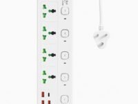Extension Board, Power Strip with 6 USB Ports and 3 Universal Socket, 2500W 10A Extension Cord, 3-Pin Surge Protector Power Strip for Home, Office, Computer, Mobile Charging (White-A85)