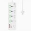 Extension Board, Power Strip with 6 USB Ports and 3 Universal Socket, 2500W 10A Extension Cord, 3-Pin Surge Protector Power Strip for Home, Office, Computer, Mobile Charging (White-A85)