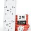 FEDUS 16amp 3000 Watts Extension Board 2 Meter Cable Heavy Duty High Load Capacity Electric Power Cord with 2 Socket 2 Switch,for Oven,EV Charger Charging,Iron Press,Induction Stove,AC