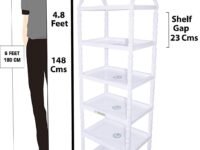 FLIPZON Baby Wardrobe Plastic Multipurpose 6 Shelve, (Unbreakable Material) (Blue, Pack of 1)