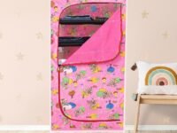 FLIPZON Multipurpose 6 Shelve Baby Wardrobe, (Fabric Shelves) - Pink