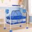 FLIPZON Premium New Born Baby Cradle with Swing & Mosquito Net | 0-13 Months | Wheels | Safety Belt with Lock | Sturdy & Safe | Polypropylene/Mild Steel | J1-Blue