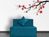 FRESH UP 1 Seater Sofa Cum Bed Jute Fabric 2.5x6 Feet Washable Cover with 1 Cushion (Blue, 72x30x7 (1 Seater))