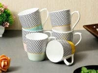 Femora Handcrafted Cup Set of 6 for Tea, 160 ML Each, Microwave and Dishwasher Safe Coffee Cups | Tea/chai Cups for Gifting, Home & Office Use, Every Occasion,Multicolor