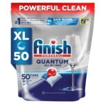 Finish 50 Tablets, Powerball Quantum All in 1 Max Dishwasher Tablets |Best ever Clean & Shine | World's #1 Recommended Dishwashing Brand (520g)