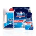 Finish Dishwasher Rinse Aid Liquid, Shine & Dry - 400ml + Dishwasher Salt - 2Kg + Dishwasher Detergent Powder- 1Kg | World's #1 Recommended Dishwashing Brand