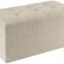 Folding Storage Ottoman Long Shoes Sofa Bench Fabric Linen Footrest Stool for Laundry Storage Space End of Bed Seat Toys Storage Organizer Bin Box with Lidded Cover (76X38X38 CM, Beige)