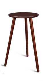 Friends & Furniture Wooden Round End Table, Coffee Table, Plant Stand/Table, Side Table for Living Room, Bedroom, Balcony (Walnut)