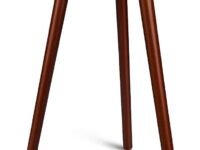 Friends & Furniture Wooden Round End Table, Coffee Table, Plant Stand/Table, Side Table for Living Room, Bedroom, Balcony (Walnut)