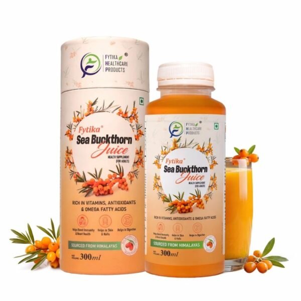 Fytika Sea Buckthorn Juice - 300 ML (PACK OF 1) | Pulp Concentrate Made for Your Total Body Care & Wellness | Rich in Vitamin C, Omega 3, 6, 7, 9 & Antioxidants | For Men & Women