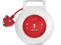 GM Jewel 3046 – 3‑Socket 3‑Pin Flex Box, 4 m Heavy‑Duty Cord with Handle, LED Indicator & Safety Shutters