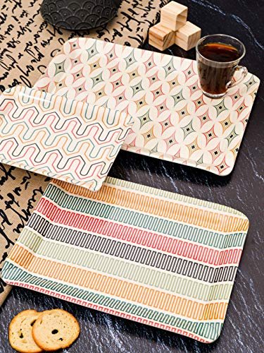 GOODHOMES With Lord Ysr Multicolorcolour Melamine Serving Trays - Set of 3 Mt133, Rectangular
