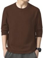 GRECIILOOKS Full Sleeve T Shirt for Men | Casual T-Shirts for Man|Poly Cotton Textured Oversized Fit T-Shirt | Round Neck T-Shirt's