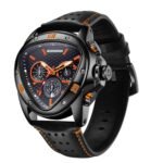 Giordano Multi Function Watch for Men -Unique Triangle Dial, Dual-Date Display with Leather Strap