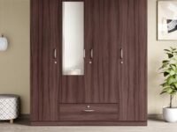 Godrej Interio Wardrobe, EWA 4-Door Engineered Wood Wardrobe with Mirror