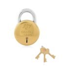 Godrej Locks I Navtal 7 Lever 65mm I 3 Keys I for Indoor and Outdoor I for Doors, Shutters, Storage Box, Trunks, Lockers I Corrosion Resistant Shackle I Brass Finish