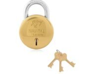 Godrej Locks I Navtal 7 Lever 65mm I 3 Keys I for Indoor and Outdoor I for Doors, Shutters, Storage Box, Trunks, Lockers I Corrosion Resistant Shackle I Brass Finish