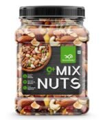 GreenFinity Healthy Nutmix 500 Gram | Jar Pack | Dried Almonds, Black Raisins, Cashewnuts, Cranberries, Green Raisins, Walnut Kernels & Many More