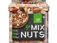 GreenFinity Healthy Nutmix 500 Gram | Jar Pack | Dried Almonds, Black Raisins, Cashewnuts, Cranberries, Green Raisins, Walnut Kernels & Many More