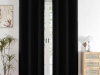 HOMEMONDE Long Door Curtains 9 Feet Pack of 2 - Solid 98% Blackout Curtain for Living Room, Bedroom, Office, 108L Inch x 46 Inch - (Black, 274 x 118 CM)