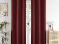 HOMEMONDE Window Curtains 6 Feet Pack of 2 - Solid 90% Blackout Curtain for Living Room, Bedroom, Office, 72L Inch x 46 Inch - (Maroon, 182 x 118 CM)