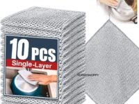 HURRYSHOPPY Dish Wash Scrubber Wire Dishwashing Cloth Non Scratch Steel Wire Dish Cloth Dish Washing Scrubber for Utensils Cleaning Wet and Dry Dishwasher Rags Utensil Sinks (10, Single Layer)