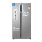 Haier 596L 3Star 2 Door Side by Side Frost Free Refrigerator|100% Convertible|Expert Inverter|Digital Display Panel|Twist Ice Tray|Deo Fresh Technology (HES-690SS, Shiny Silver)