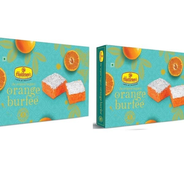Haldiram's Nagpur Orange Burfee 500 Grams (Pack Of 2).