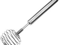 Handheld Steel Wire Egg Whisk Hand Egg Mixer Eggbeater Whisking Blender Stirring Beater Milk Cream Frother Flour Stirrer for Family Restaurant Kitchen