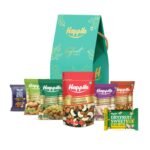 Happilo Premium Celebrations Gift Pack with 7 Inclusions | Dry fruit Sweet, Date Delight, Almond, Cashew, Raisin, Panchmeva, Party Snack | Robin Bithday, Anniversary Gift Hamper