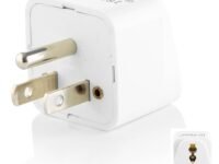 Hi-Plasst (Pack of 1) India to USA Converter Plug - 3 Pin Type B Plug with Universal Socket, US Travel Adapter Converter for United States, Canada, Mexico, Japan, Taiwan, Philippines