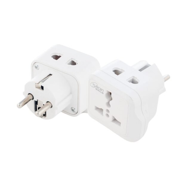 Hiplasst® Type E/F Schuko Converter Plug (Pack of 1) for Europe, France, Germany – Dual Universal Socket | 3-Pin + 2-Pin Multiplug Adapter for Indian Devices | Travel Plug for Europe | Compact & Safe