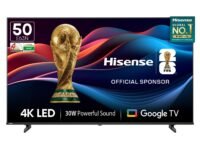 Hisense 126 cm (50 Inches) 4K Ultra HD Smart LED Google TV | Dolby Atmos, HDR10, Super Bright Panel | 30W Powerful Speaker | Google Assistant & Voice Control | 50E63N (Black)